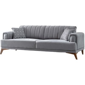 Resim Storish Bolero Üçlü Koltuk Baskılı Gri 