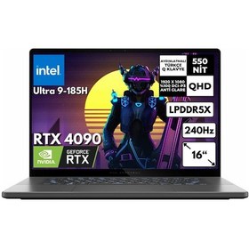 Resim ROG Zephyrus G16 GU605 GU605MY-OLED019 BT3 Ultra 9 185H 16" 32 GB 1 TB SSD 16GB RTX4090 Wqxga FreeDOS Notebook 