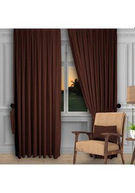 Resim Koyu Kahve Ada Fon Perde Sık Pile 1'e 3 Pile-koyu Kahve Koyu Kahve 