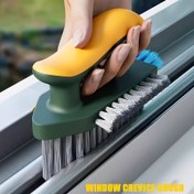 Resim 3'ü 1 arada Çok Fonksiyonlu Çatlak Temizleme Fırçası - Ergonomik Sap, Çift Kıl ve Temizleyici Banyo, Mutfak, Pencere Izgara ve Zemin Temizliği için - Çok Yönlü Ev Temizleme Aracı, Zemin Temizleme Fırçası 