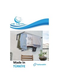Resim Duvara Monte Katlanabilir Çamaşır Askısı - 85x40 Cm 