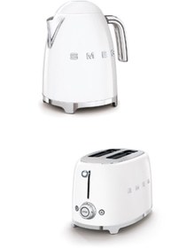 Resim Smeg Beyaz Kettle Ve 2x1 Ekmek Kızartma Makinesi Seti Klf03-tsf01wheu 