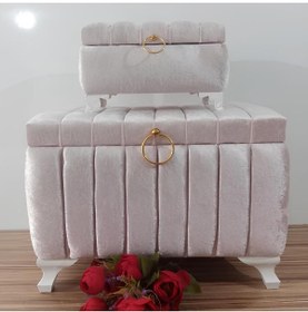 Resim Sonem Çeyiz Sandık Gelin Damat Bohça Nişan Çeyiz Sandığı 2li 0312 