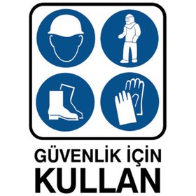 Resim İzmir Fırça 25,5x36 cm Metal Güvenlik İçin Kullan Uyarı Tabelası (İZ-551848) 
