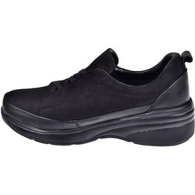 Resim Beety Hakiki Deri Dolgu Taban Comfort Kadın Ayakkabı Bee-069 Siyah Nubuk Siyah Nubuk 