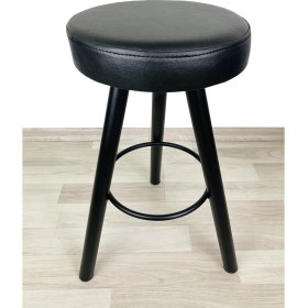 Resim İrem Banco Bar Sandalyesi Taburesi Ada Mutfaklar Için 65 cm Siyah Deri 