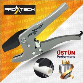 Resim Proxtech Profesyonel Gri Düz Keskin Pvc-Ppr Plastik Boru Kesme Makası 42MM 