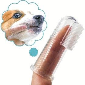 Resim Yumuşak Silikon Evcil Hayvan Parmak Diş Fırçası - Köpekler ve Kediler için Nazik Diş Bakımı, Kolay Temizlenebilir Diş Temizleme Araçları, Geri Dönüştürülebilir Malzemeler, 1 adet 
