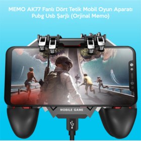 Resim Memo Ak77 Fanlı Dört Tetik Mobil Oyun Aparatı - Pubg Usb Şarjlı (orjinal Memo) 