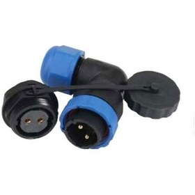 Resim Powermaster Sd20 Su Geçirmez 2 Pin 20 Mm Yuvarlak Konnektör (90° Dirsek) 