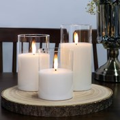 Resim 3-Pack Gerçekçi Alevsiz LED Mumlar - Pil ile Çalışır (Piller Dahil Değil), Açık/Kapalı Anahtarı ile, Noel, Düğünler, Ev, Parti Dekorasyonu için - İç Mekan Masa Merkezleri, Güvenli Toksik Olmayan Dekorasyon - AAA Pil ile Uyumlu, Düğün Merkezleri, Dekoratif Aydınlatma, Cilalı Yüzey, Dayanıklı Plastik, Ortam Aydınlatması, Tatil Alıcıları 