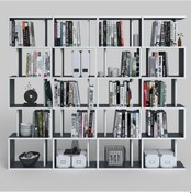 Resim Kenzlife Kitaplık Raf Diba4 Gri 129X160X19 Banyo Kiler Ofis (M) Antrasit 