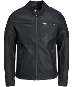 Resim Jack & Jones Jack Jones Jjerocky Jacket Noos Erkek Siyah Deri Ceket 12147218-02 