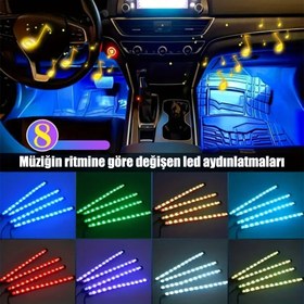 Resim Araç İçi LED Atmosfer Aydınlatması (Kumandalı) 