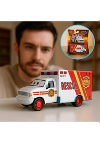 Resim Disney Pixar Cars Morgan Martins Rescue Araç 1:55 Metal Diecast Koleksiyon Oyuncak Renkli 