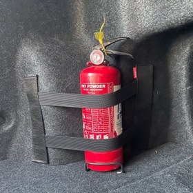Resim Araba Bagajı Elastik Sabitleme Kayışları, Araç İçi Organizatör, Yangın Söndürücü Depolama Ağı Çantası, Koltuk Arkası Sabitleme Çantası, Otomobil Aksesuarları 