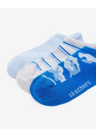 Resim Skechers 3'lü Paket Funny Feet Bilekli Çorap Büyük Erkek Çocuk Kamuflaj-mavi-gri Sk2520129-3474 