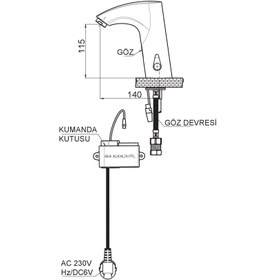 Resim Fotoselli Lavabo Bataryası (Manuel Isı Kumandalı) Krom Flb12 Gpd 