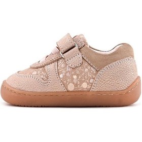 Resim Rakerplus Bob Hakiki Deri Mor Pudra Barefoot Cırtlı Lastikli Bebek Sneaker Ayakkabı Mor 