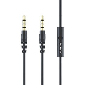 Resim Syrox C118 Audio Aux Mikrofonlu Ses Aktarım Kablosu 3.5mm 1.5mt 