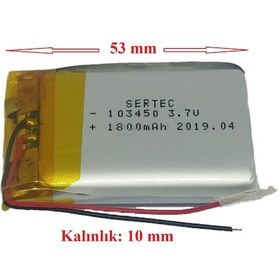 Resim Sertec 103450 1800 mAh 3.7V Lityum Polimer Pil 