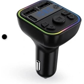 Resim Aft-12 Wireless, 1A 2xusb, Tf Kartlı Type-C, Rgb Işıklı Fm Transmitter 