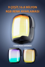 Resim RTG V12s Pro Bluetooth Hoparlör Rgb Led Işıklı Aux Sd Kart Usb Taşınabilir Bluetooth Speaker 