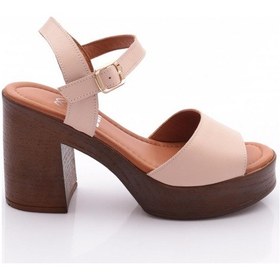 Resim Dgn 2004 Kadin Topuklu Sandalet Pudra 