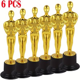 Resim 6 Paket Altın Kupa Heykelciği - 24.13 cm Plastik Oscar Stili Ödül Kupaları Parti Dekorasyonları, Takdir Hediyeleri, Masa Orta Süsleri, Sahte Banknotlar, Tüysüz, Elektrik Gerektirmez, 14+ Yaş İçin Uygundur 