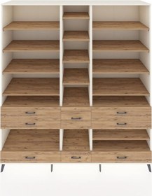 Resim Kronos Dolap 19 Raflı 8 Çekmeceli 220x59x243 Aytaşı-çam/çam Atlas Çam/atlas Çam 
