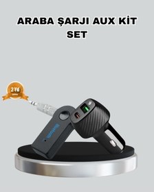 Resim Bfs Aux Bluetooth Adaptör Ve 38w Hızlı Araç Şarj Cihazı Seti 