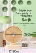 Resim nextbuy Şarjlı Masaüstü Sabit Başlıklı 3 Hız Modu Turbo Fan Soğutucu Vantilatör Krem Zb120 