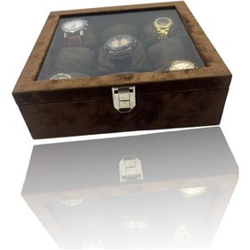 Resim Richbox 9'lu Saat Kutusu Süet Kahverengi 