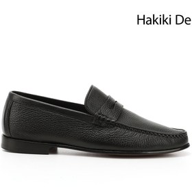 Resim GÖNDERİ(R) Erkek Siyah Kösele Taban Hakiki Deri Loafer Ayakkabı 