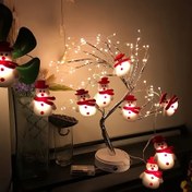 Resim 1 adet LED Peluş Kardan Adam Işıklı Dize - 10 Sıcak Beyaz Ampul, Kırmızı Şapka ve Atkı Tasarımı, Yatak Odası, Noel Ağacı, Tatil Partisi, Düğün ve Sevgililer Günü Dekoru için Pille Çalışan, Kış Aksesuarları 
