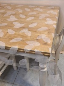 Resim Şeffaf 0.018 Mm Pvc Muşamba - Desenli Silinebilir Şeffaf Masa Örtüsü 16ns36 140 X 220 