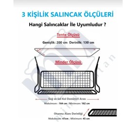 Resim Mor Minder Süngersiz Tenteli Salıncak Kumaş Seti 3kişilik 164X47 cm Süngersiz Yeşil Yaprak 