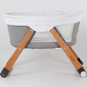 Resim Kiwi Sleeper Anne Yanı Beşik, Portatif, Sallanır, Katlanır, Tekerlekli Bebek Beşiği - Luna Desen Vizon 