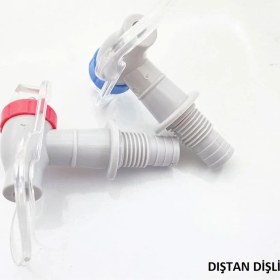 Resim Parmis Altus Uyumlu Su Sebili Musluğu Sıcak Soğuk Mavi Kırmızı Dıştan Dişli 