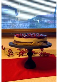 Resim Justwood Mummy Siyah 30 Cm Şekilli Ayaklı Pasta Sunum Tabağı Siyah 