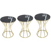 Resim Zigon Kumsaat BRC Model SİYAH MERMER Desen Metal transmisyon Çelik GOLD Renk Kaplama El Yapım 