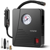 Resim Siyah 12v Dc Taşınabilir Araç Lastik Şişirme Pompası 100psı Led Işıklı Otomobil, Bisiklet Ve Diğer Şişirilebilirler İçin 