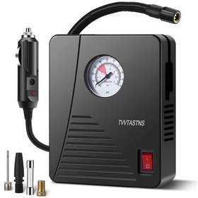 Resim Siyah 12v Dc Taşınabilir Araç Lastik Şişirme Pompası 100psı Led Işıklı Otomobil, Bisiklet Ve Diğer Şişirilebilirler İçin 