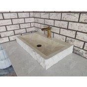 Resim Traverten Patlatma Yay Mermer Lavabo 