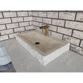 Resim Traverten Patlatma Yay Mermer Lavabo 