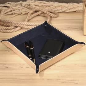 Resim Onywatch Gerçek Deri Vale Tepsi Set Valet Tray Saat Saklama Kutusu Çoklu 