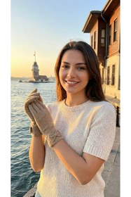 Resim LAGRANZE Premium Keçe Kadın Uzun Eldiven 