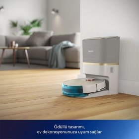 Resim Philips Homerun 7000 Yeni Serisi Islak, Kuru ve Mop Özellikli Ultra Yüksek Emiş Gücü Aqua Istasyonlu Ultra Premium Robot Süpürge,Luciole Lambader Hediye 