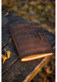 Resim Kişiye İsme Özel Hakiki Deri A5 Defter / Ajanda 