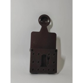 Resim Ramdet Prize Takılan Hazneli Telefon Tutucu Duvar Teleon Tutucu Şarz Standı Kahverengi 